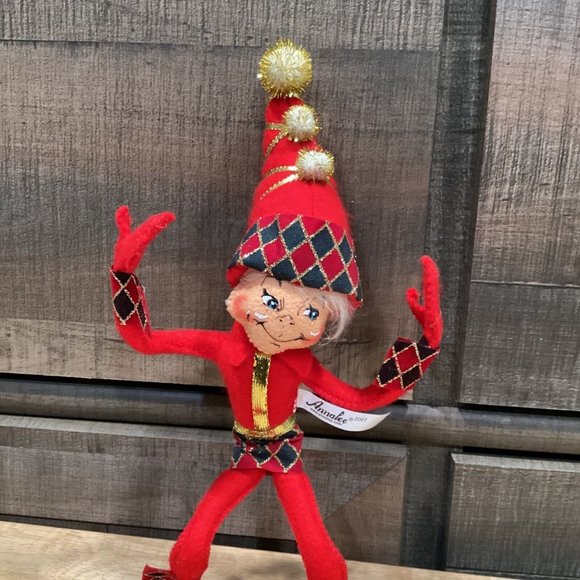 Annalee 9” Red Harlequin Elf – 2007 - Posable - Picture 2 of 5